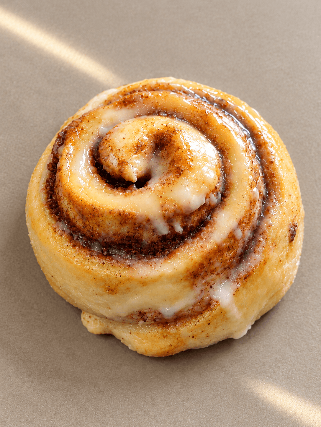 Glazed cinnamon roll